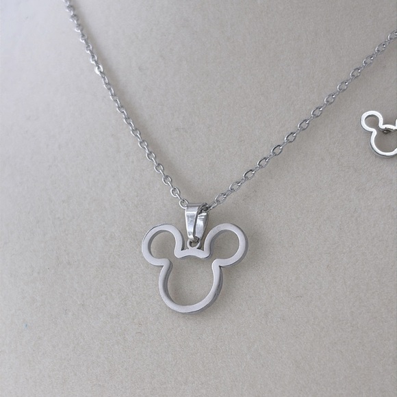 Mickey Mouse Stainless Steel Necklace and Earring Set - Picture 6 of 11